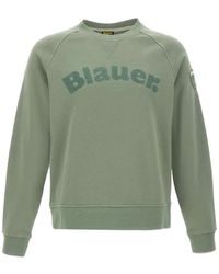 Blauer - Logo-Print Raglan-Sleeve Sweater - Lyst