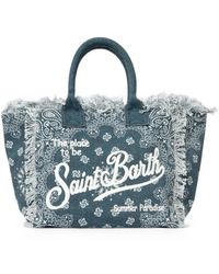 MC2 Saint Barth - Vanity Bandana-Print Frayed-Edge Shoulder Bag - Lyst