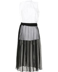 Sacai - Chiffon-panel Shirt Dress - Lyst