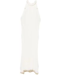 Alberta Ferretti - Pleated Halter-Neck Midi Dress - Lyst