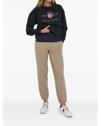 GANT - Felpa Con Cappuccio E Logo - Lyst