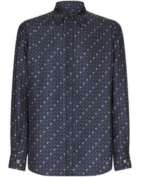 Dolce & Gabbana - Silk Martini-Fit Shirt With Tie Print - Lyst