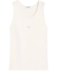 Maison Kitsuné - Baby Fox-Embroidered Ribbed Tank Top - Lyst