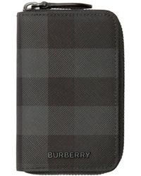 Burberry - Logo-lettering Check-pattern Wallet - Lyst