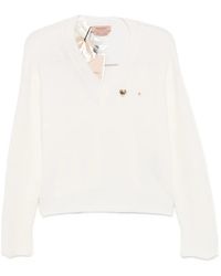 Twinset - Ribbed-Knit V-Neck Sweater - Lyst
