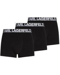 Karl Lagerfeld - Set aus drei Shorts mit Logo-Bund - Lyst