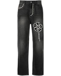Area - Gerade Jeans mit hohem Bund - Lyst