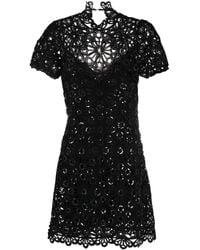 Maje - Sequined Crochet Short Dress - Lyst