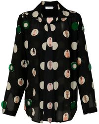 Amir Slama - Graphic-Print Silk Blouse - Lyst