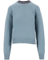 Versace - Pull En Laine Et Cachemire À Col Rond - Lyst