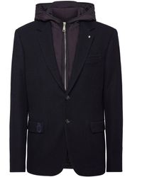 Billionaire - Layered Hoodie Notch Lapels Blazer - Lyst