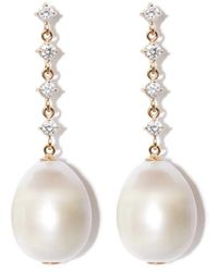 Zoe Chicco - 14Kt Pearl Diamond Earrings - Lyst