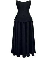 POST MERIDIEM - Set Met Midi-Rok En Korset Met Knopen - Lyst