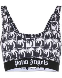 Palm Angels - Palm Tree-print Cropped Top - Lyst