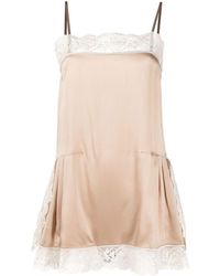 Maison Margiela - Lace-trim Silk Slip Dress - Lyst