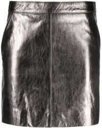 P.A.R.O.S.H. - Metallic Leather Mini Skirt - Lyst