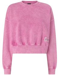 Pinko - Cropped Sweatshirt With Branded Label - Lyst