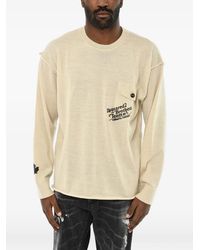DSquared² - Virgin Wool Crewneck Sweater With Print - Lyst