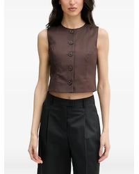 Benetton - Button-Up Cropped Top - Lyst
