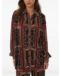 FARM Rio - Snake Scarves-Print Pleated Shirt - Lyst