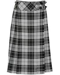 Le Kilt - Buckle Plaid Midi Skirt - Lyst