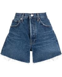 Agolde - Parker Raw-Cut Denim Shorts - Lyst