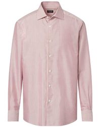 ZEGNA - Striped Silk Shirt - Lyst
