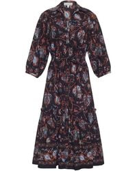 Cara Cara - Hutton Tiered Print Midi Dress - Lyst