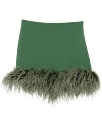 P.A.R.O.S.H. - Feather-Trim Mini Skirt - Lyst