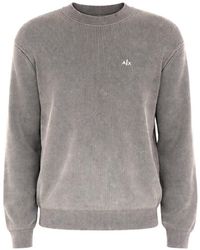 ARMANI EXCHANGE - Logo-Embroidered Ribbed Sweater - Lyst