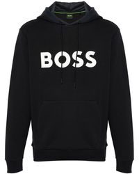 BOSS - Logo-raised Drawstring Hoodie - Lyst