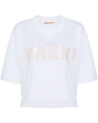Marni - Cropped Organic Cotton T-Shirt - Lyst