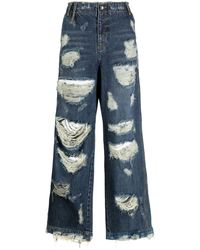 Adererror - Distressed-effect Cotton Jeans - Lyst