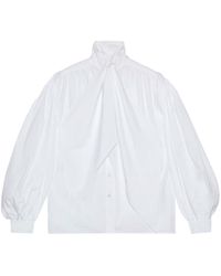 Gucci - Tie-front Cotton Poplin Shirt - Lyst
