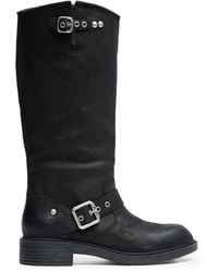 Ash - Freesia Buckle-Detail Leather Biker Boots - Lyst