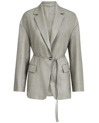 Brunello Cucinelli - Sparkling Virgin-Wool Pinstripe Blazer With Monili - Lyst