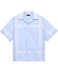 Prada - Bold Check-print Poplin Shirt - Lyst