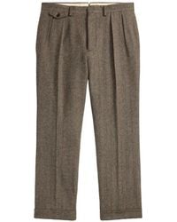 RRL - Herringbone-Pattern Pleated Trousers - Lyst