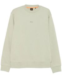 BOSS - Logo-print Crew-neck Sweatshirt - Lyst