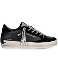 Crime London - Sk8 Deluxe Wedge Rhinestone-Embellished Leather Sneakers - Lyst