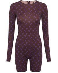 Marine Serre - Moon-Print Shorts Playsuit - Lyst
