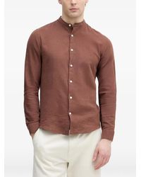 Lindbergh - Mandarin-Collar Long-Sleeve Shirt - Lyst