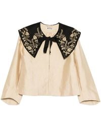 Bode - Embroidered-Collar Jacket - Lyst