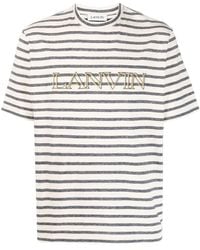 Lanvin - Gestreiftes T-Shirt mit Logo - Lyst
