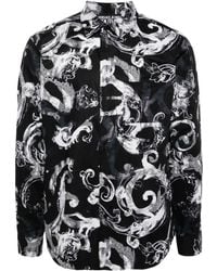Versace - Katoenen Overhemd Met Barokprint - Lyst