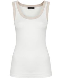 Fabiana Filippi - Lurex-Trim Ribbed Tank Top - Lyst