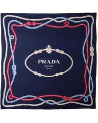 Prada - Seidenschal Mit Kordelprint - Lyst