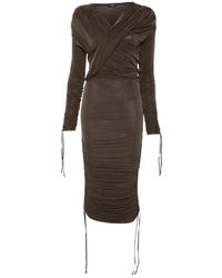 Balmain - Draped Midi Dress - Lyst