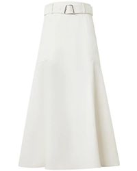 Akris - A-Line Belted Midi Skirt - Lyst