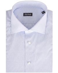 ZEGNA - Check-Pattern Long-Sleeve Shirt - Lyst